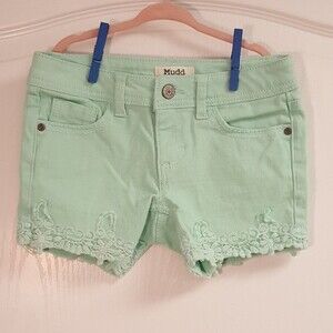 Mudd Mint Green Lace Jean Shorts